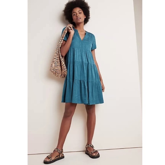 Anthropologie Dresses & Skirts - Anthropologie Maeve Sacha Jacquard Tiered Tunic Dress